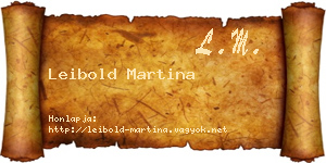Leibold Martina névjegykártya